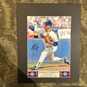 Nolan Ryan, autographed Texas rangers photo